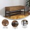 Flash Furniture Entryway Storage Bench with Lower Shelf Perfect for Entryway, Mudroom, or Bedroom in Rustic Oak ZG-075-OAK-GG - alternate 3